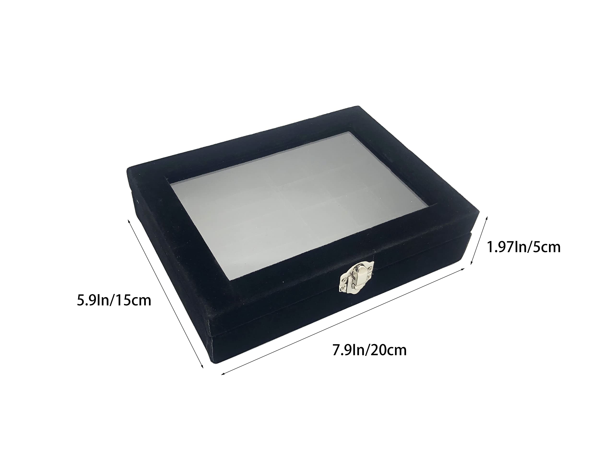 Elegant Velvet Jewelry Box with Clear Glass Lid - Premium Jewelry Organizer for Rings, Necklaces & Earrings - Perfect Gift for Women & Girls (Black) - Ideal for Travel, Home Storage & Special Occasions