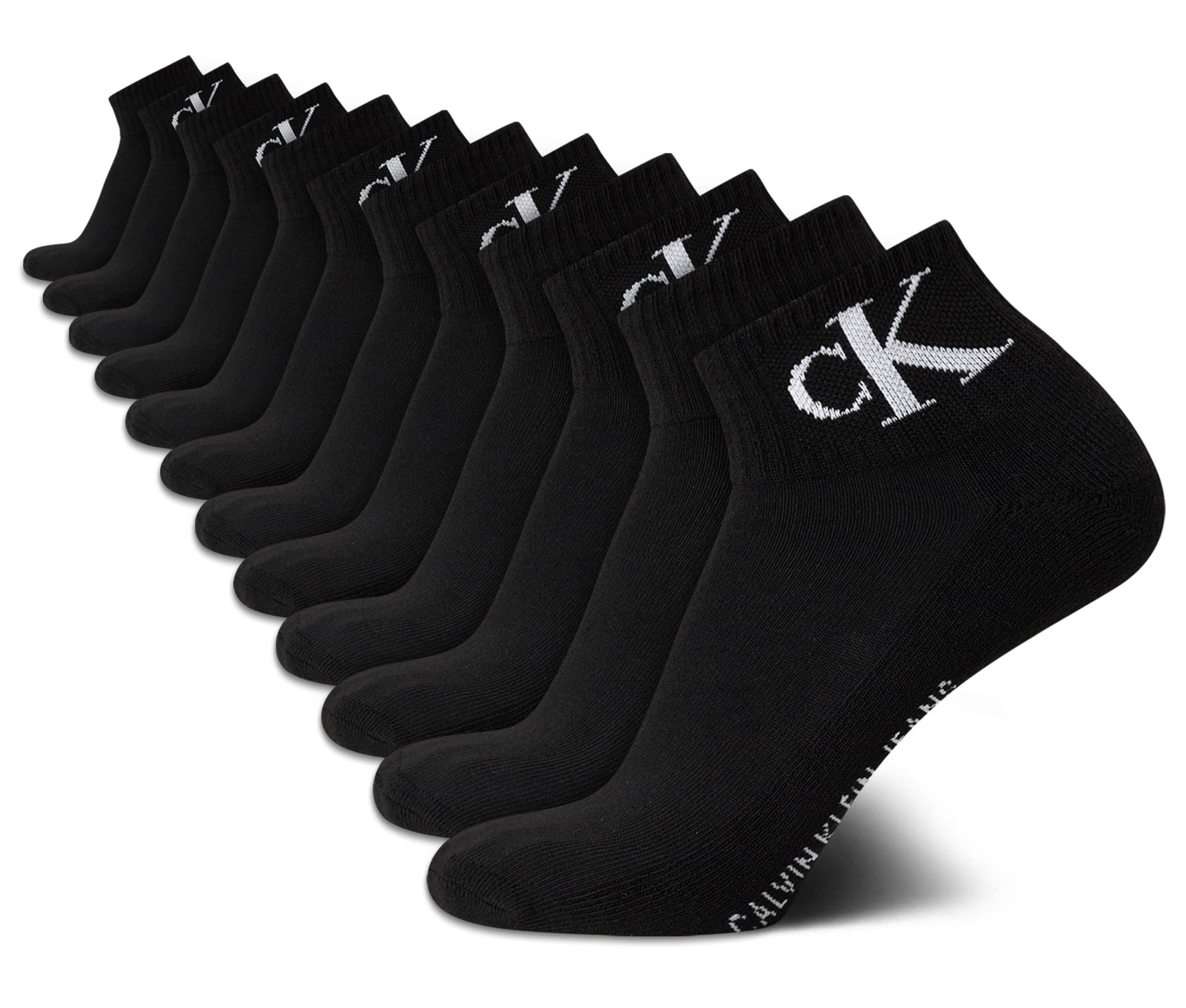 Calvin Klein Men's Athletic Cushioned Quarter Cut Ankle Socks - 12 Pack for Running, Gym & Everyday Wear - Breathable Comfort Socks for Sports & Casual Use