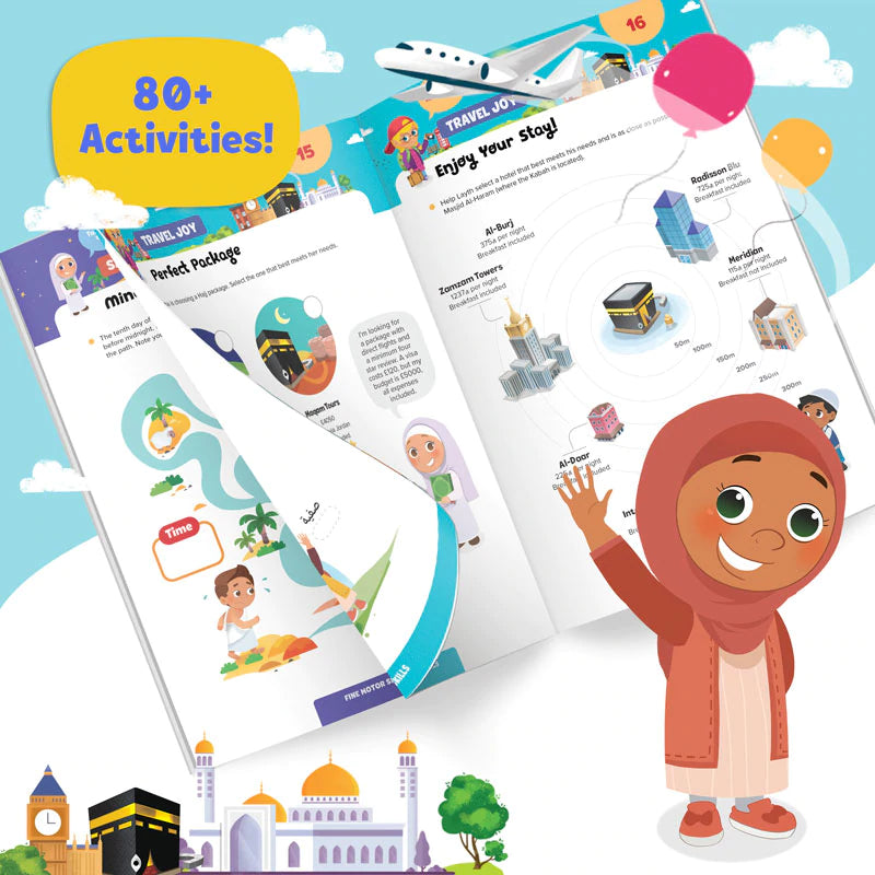 Hajj and Umrah Activity Book for Kids - Islamic Educational Workbook for Hajj Pilgrimage Learning | Perfect for Ramadan, Eid Gifts & Muslim Homeschooling