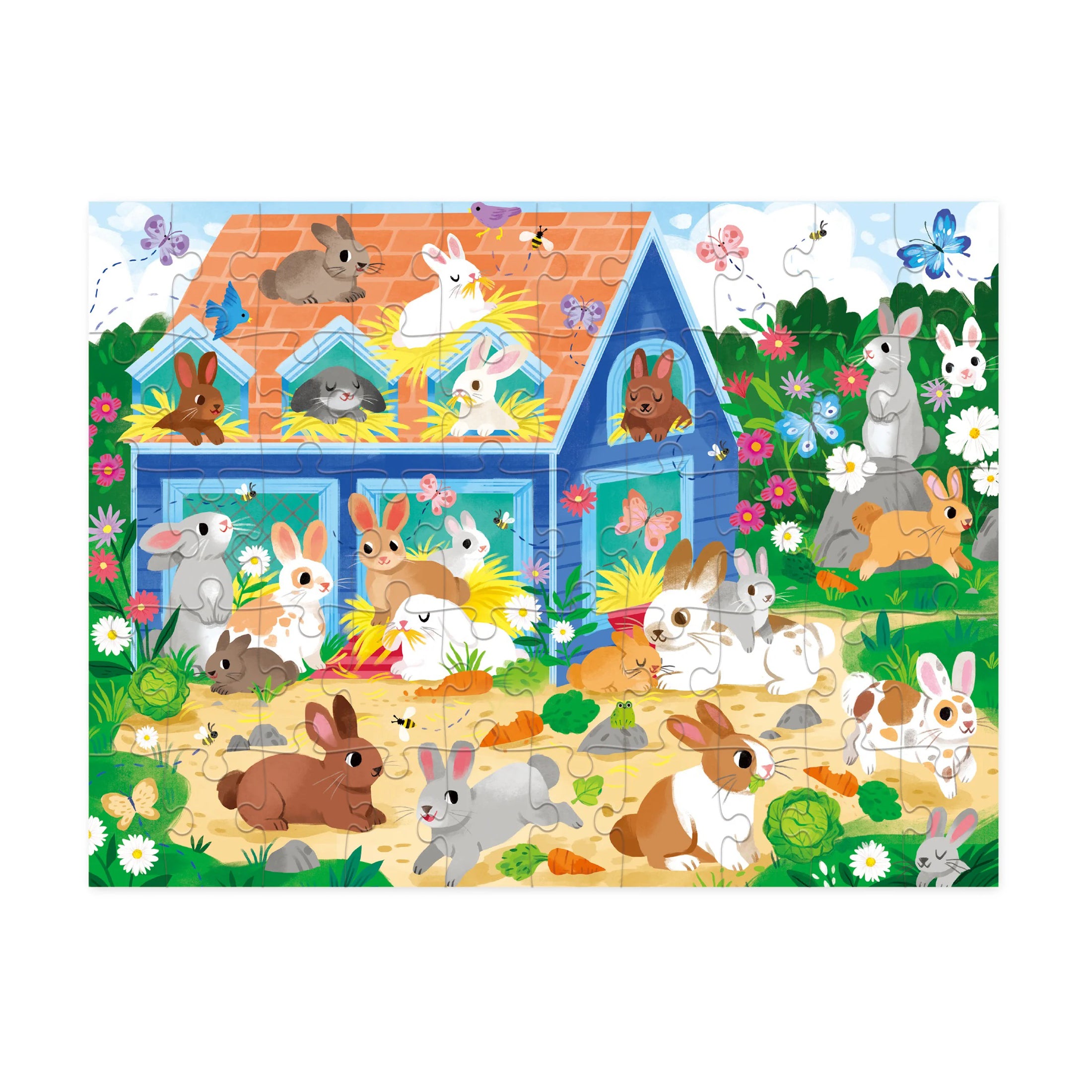 Bunny House Puzzle - Whimsical 50 Piece Jigsaw Puzzle for Kids & Adults - Perfect for Family Game Night & Educational Playtime