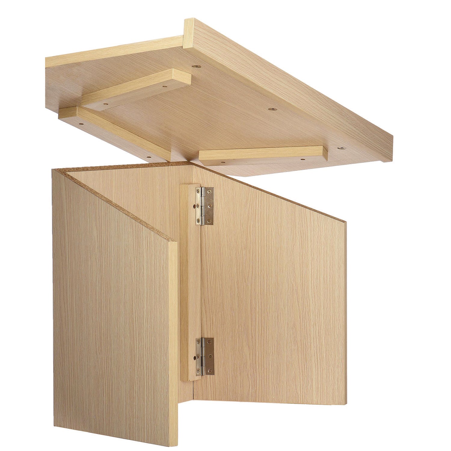 AdirOffice Foldable Tabletop Podium Lectern Speaker Stand - 27 x 16 x 19 Inches, Medium Oak Finish - Perfect for Presentations, Lectures, and Public Speaking Events