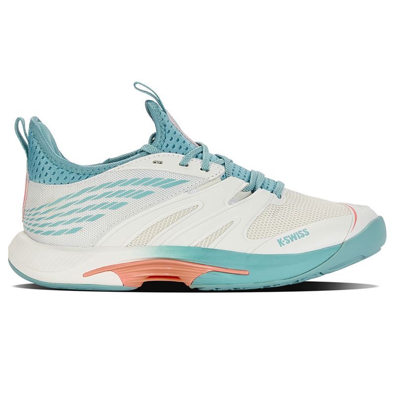 K Swiss SpeedTrac Women's Tennis Shoes - White & Blue Athletic Shoes for Women - Lightweight Comfortable Court Sneakers for Tennis, Running & Gym Workouts