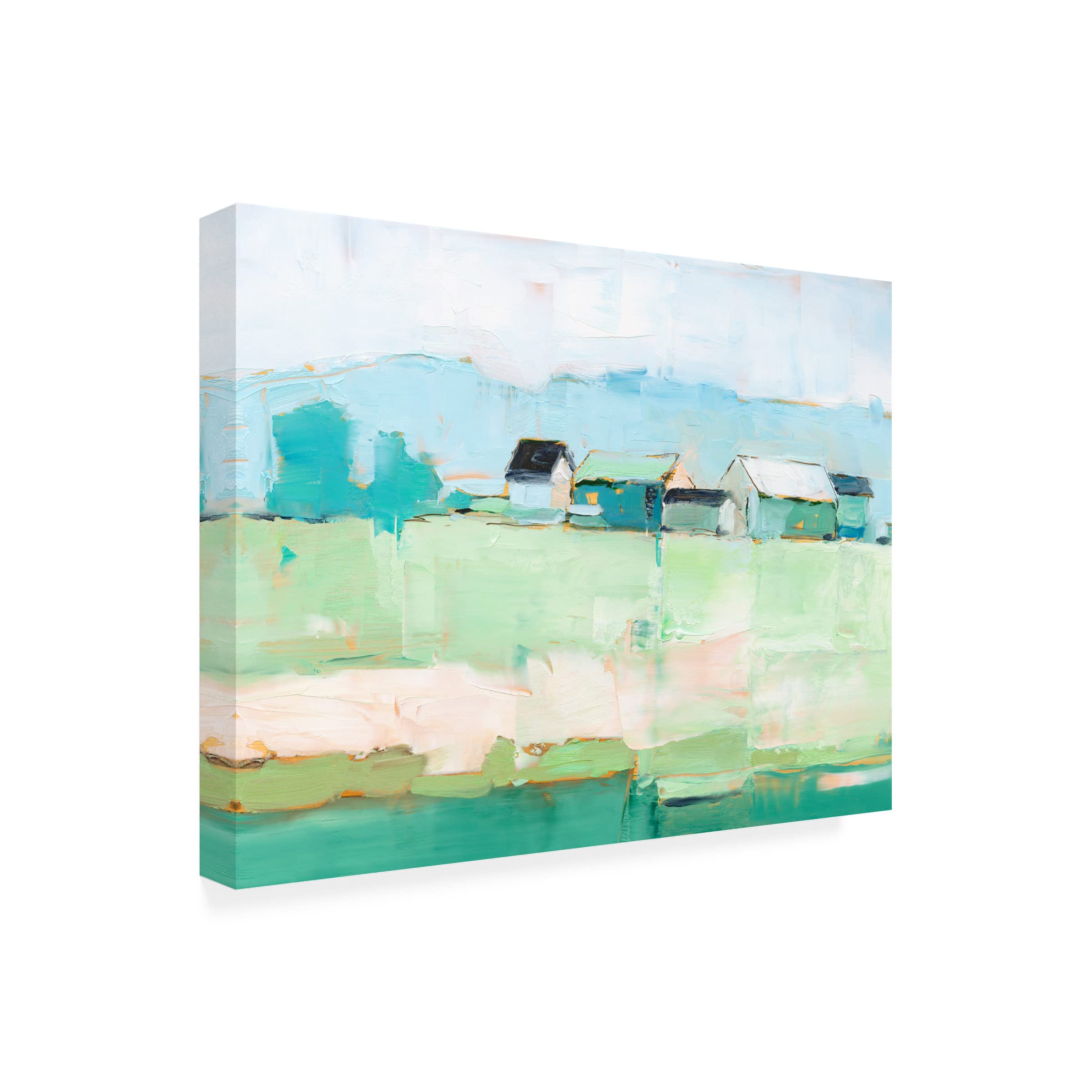 Trademark Fine Art 'Rural Pastel II' Canvas Wall Art by Ethan Harper - Pastoral Landscape Painting for Living Room, Bedroom & Office Decor