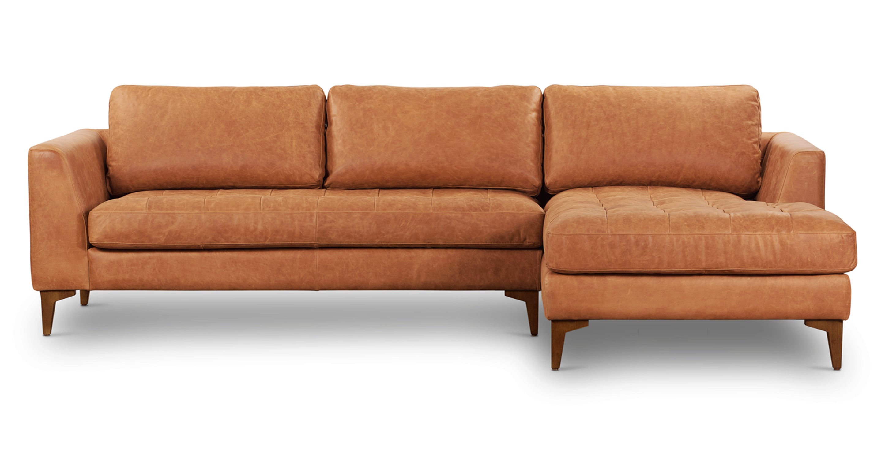 Modern Calle Right Facing Sectional Sofa - L-Shaped Corner Couch for Living Room, Family Room & Small Spaces | Comfortable Fabric Upholstery with Reversible Chaise