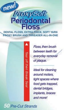 Proxysoft Periodontal Floss 50 (Formerly Thornton) - Premium Dental Floss for Deep Cleaning & Gum Health - Ideal for Braces, Bridges & Tight Teeth Spaces
