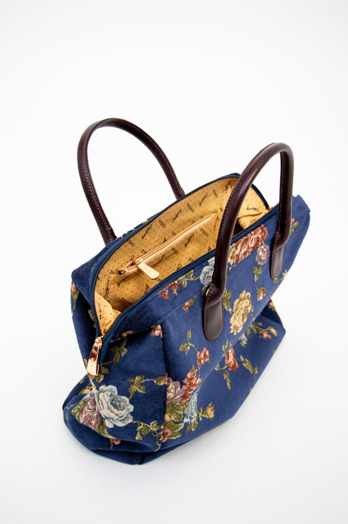 Stylish Blue Flower Handbag for Women - Trendy Crossbody Purse with Floral Design - Perfect for Parties, Weddings & Everyday Use