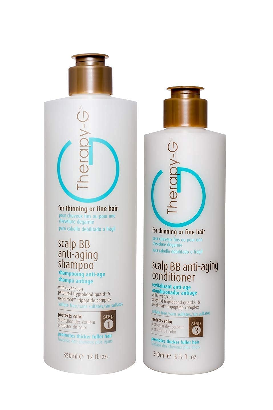 Anti-Aging Shampoo & Conditioner Set for Hair Growth - Scalp BB Shampoo (12 oz) & Conditioner (8.5 oz) Duo - Promotes Thicker, Healthier Hair - Perfect for Dry, Damaged Hair & Scalp Care - Hair Treatment for Women & Men