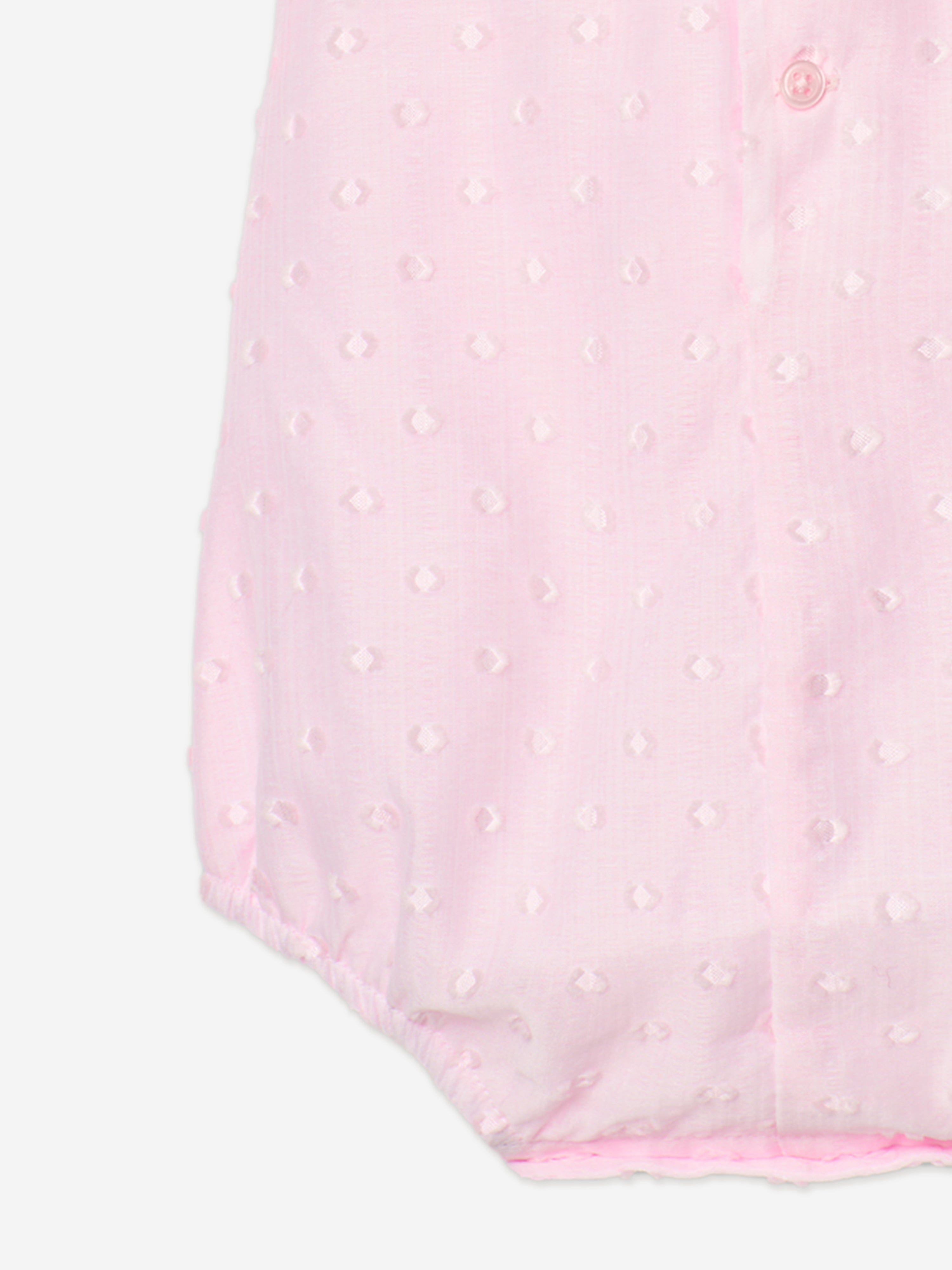 **Pink Lace Trim Romper for Baby Girls – Soft & Comfortable Outfit for Photos, Parties & Everyday Play**