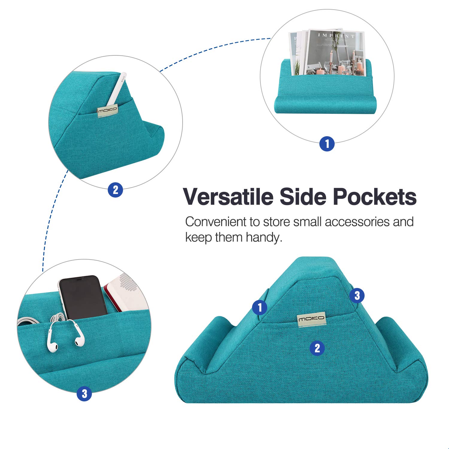 MoKo Tablet Pillow Holder - Multi-Angle Soft Stand for iPad 10.2