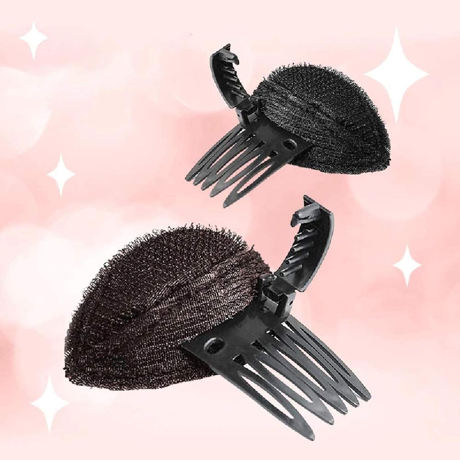 FEORA Hair Puff Maker - 2 Pack Invisible Fluffy Hair Pad & Sponge Clip for Voluminous Bun & Updo Hairstyles - Perfect for Bridal, Prom, and Everyday Hair Styling