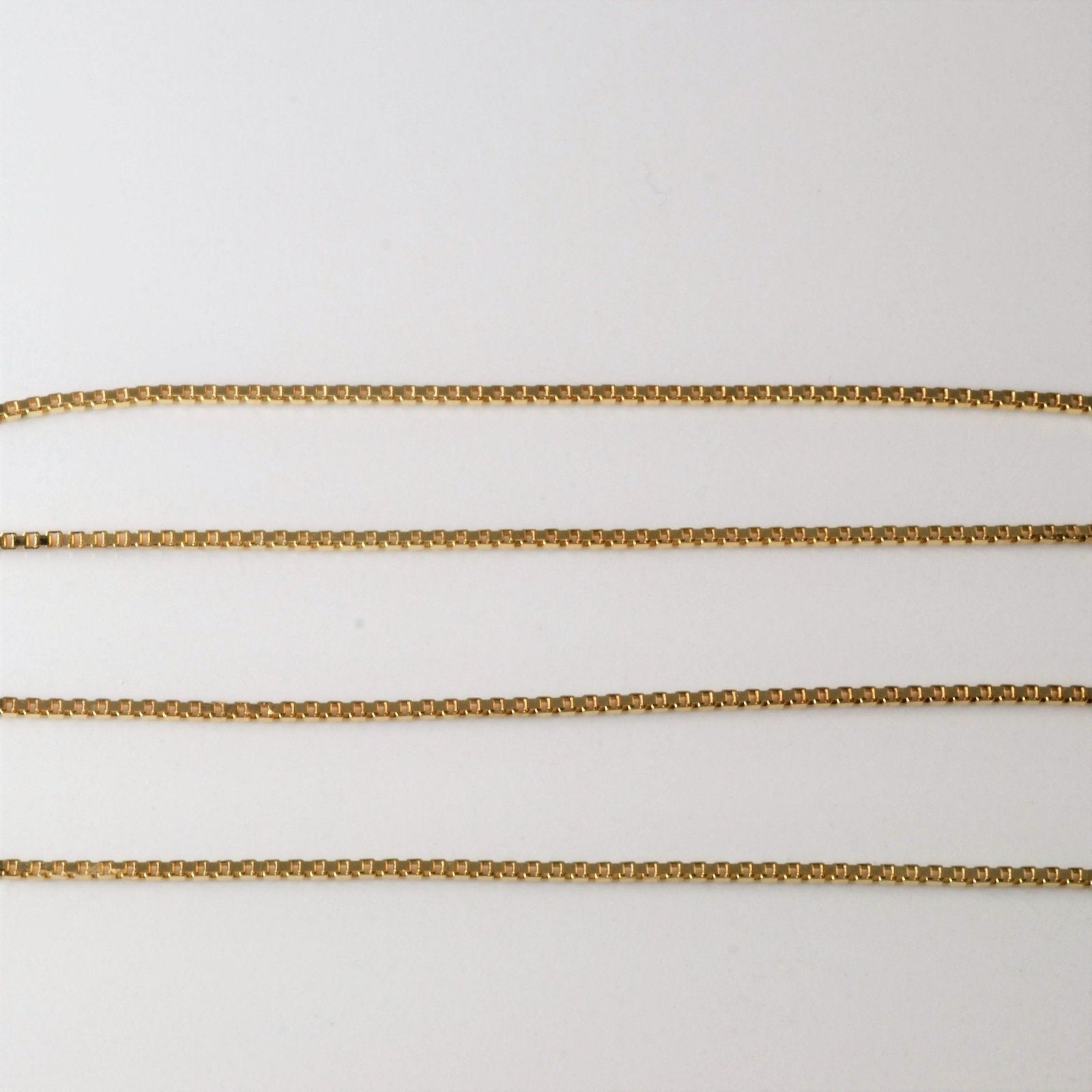 10K Yellow Gold Box Chain Necklace for Women - 18 Inch Solid Gold Box Link Chain - Perfect for Everyday Wear, Layering & Gifts