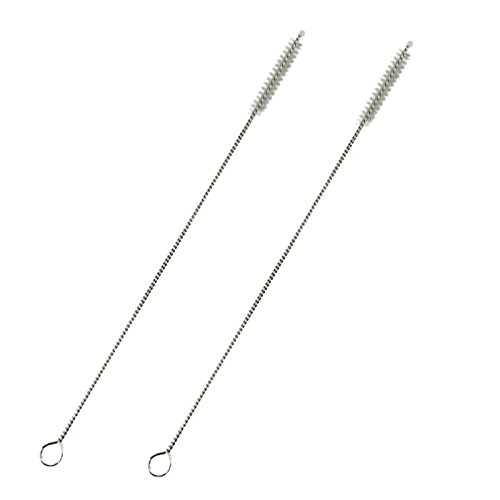 Ellymi 2-Pack Reusable Stainless Steel Straw Cleaning Brushes - Perfect for Sippy Cups, Silicone & Plastic Straws (175x30x7mm) | Dishwasher Safe | Ideal for Home, Office & Travel Use