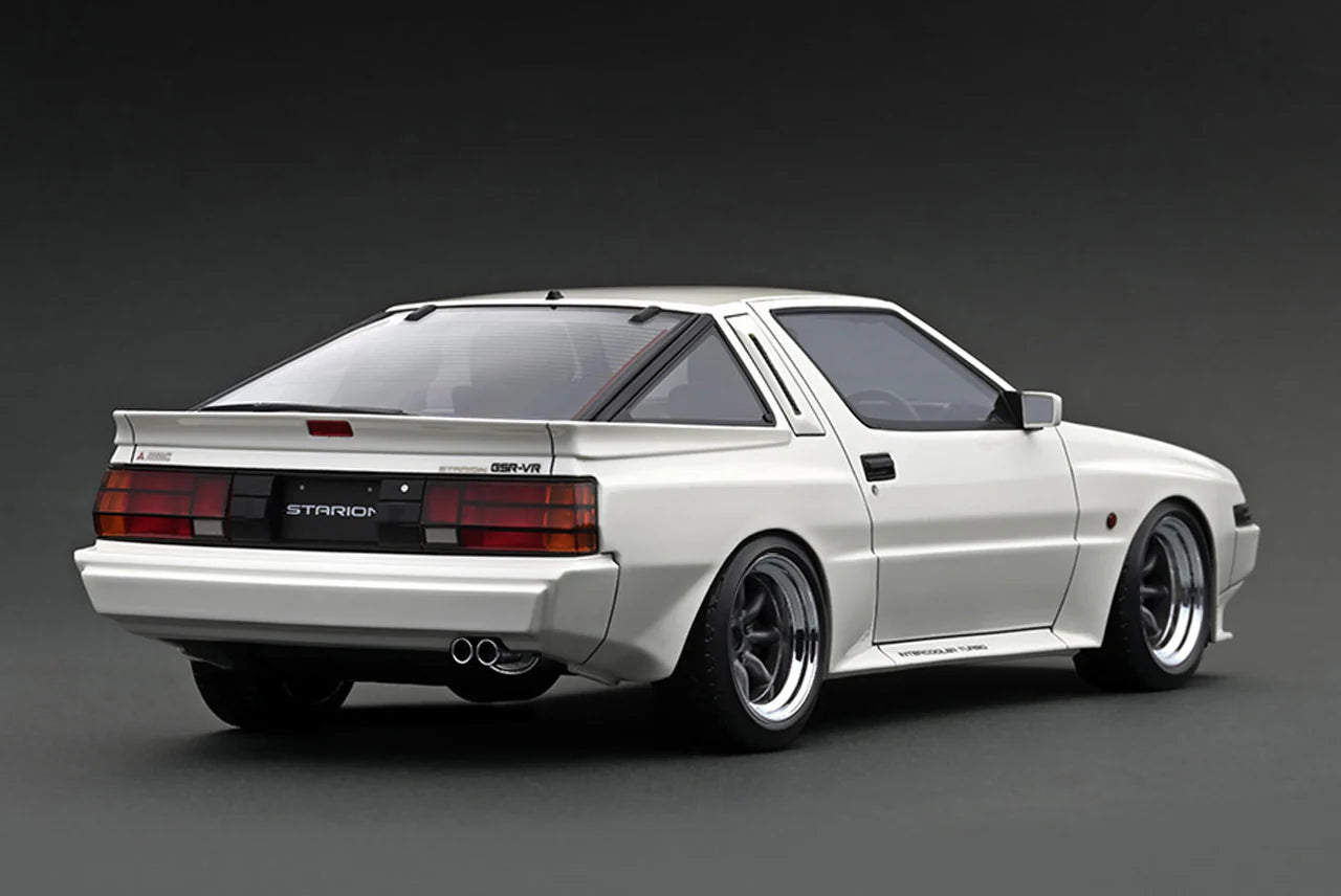 1:18 Scale Mitsubishi Starion 2600 GSR VR (E 187A) White Diecast Model Car - Collectible Vintage Japanese Sports Car for Display & Racing Enthusiasts