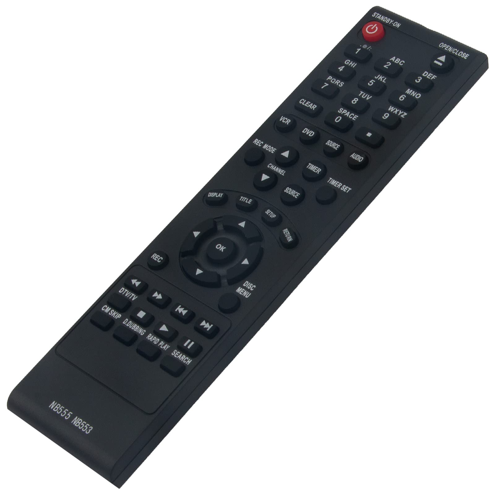 Original NB553 Remote Control Replacement for Magnavox DVD Recorders - Compatible with ZC352MW8B, ZC352MW8, ZC350MS8, ZV450MW8A, ZV450MW8 Models - Perfect for Home Entertainment Systems & Media Centers
