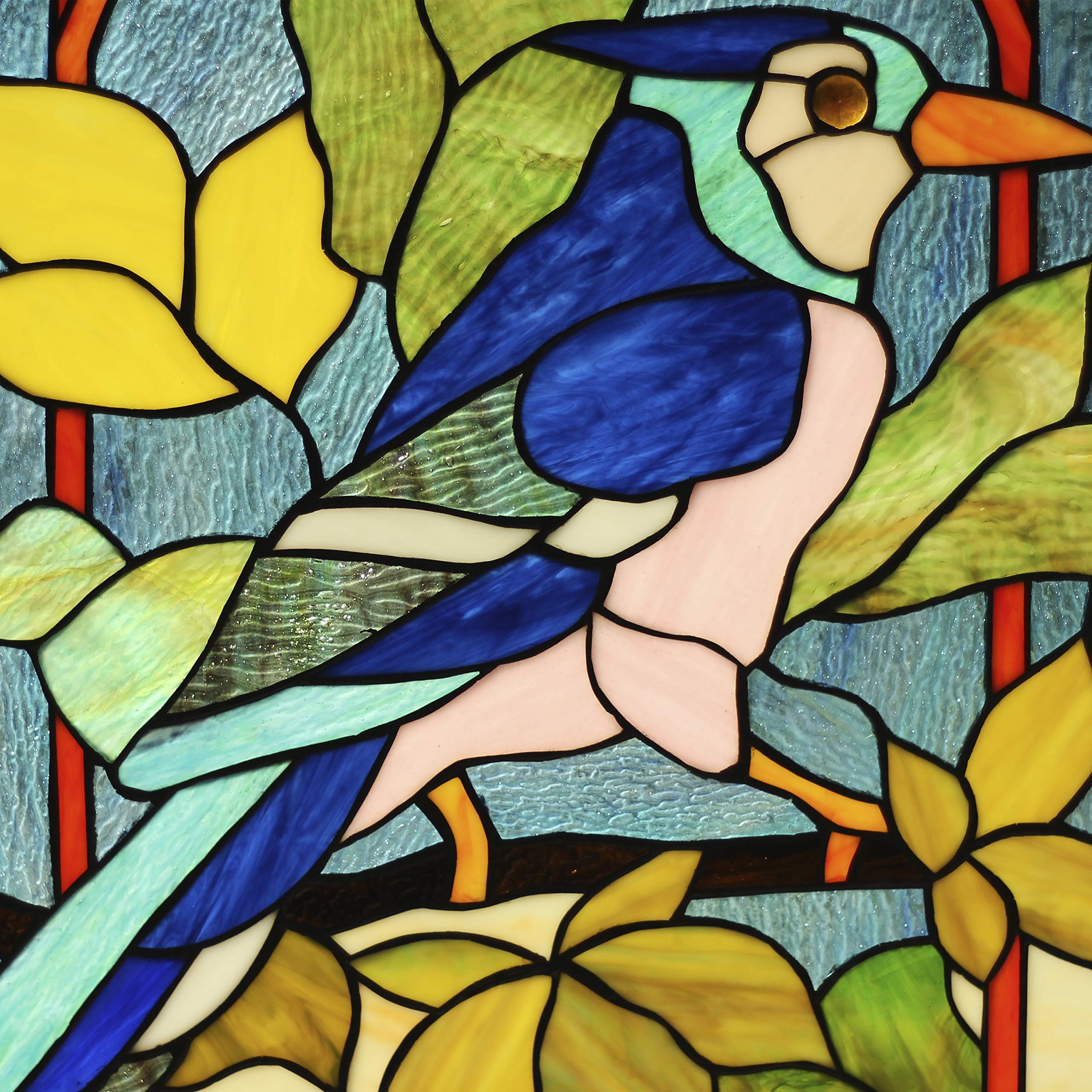 Tiffany-Style Stained Glass Animal Window Panel - 24 Inch Height for Home Decor, Sunroom & Gift Ideas