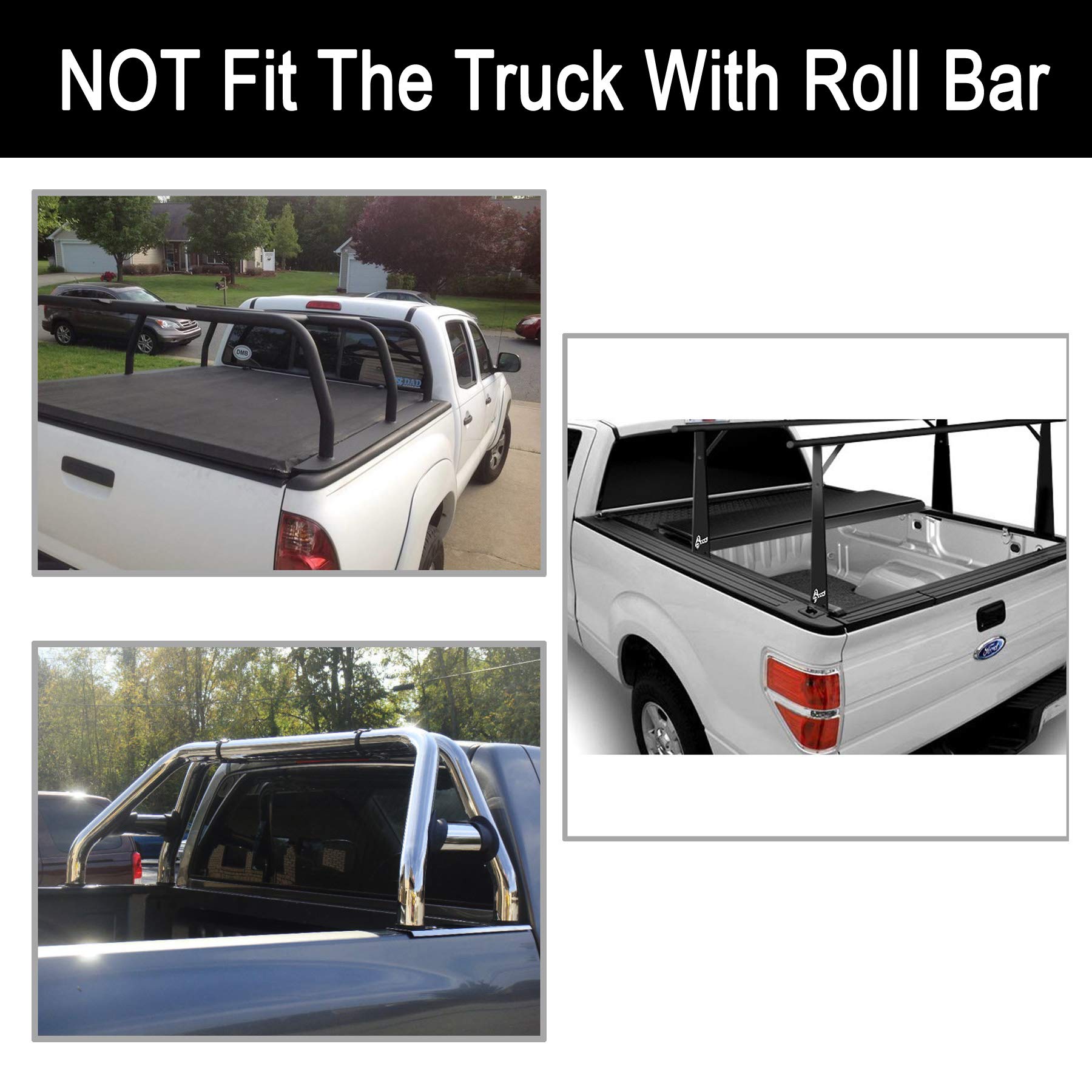 Waterproof Soft Roll Up Truck Bed Tonneau Cover for 2016-2023 Toyota Tacoma - 5Ft (59.8