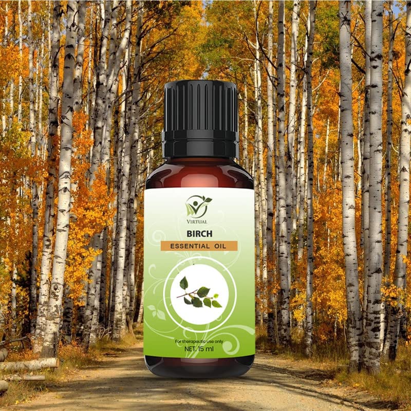 Pure Natural Undiluted Birch Essential Oil 15ml - Therapeutic Grade for Aromatherapy, Hair & Skin Care | Perfect for Massage, Diffusers & DIY Beauty Products