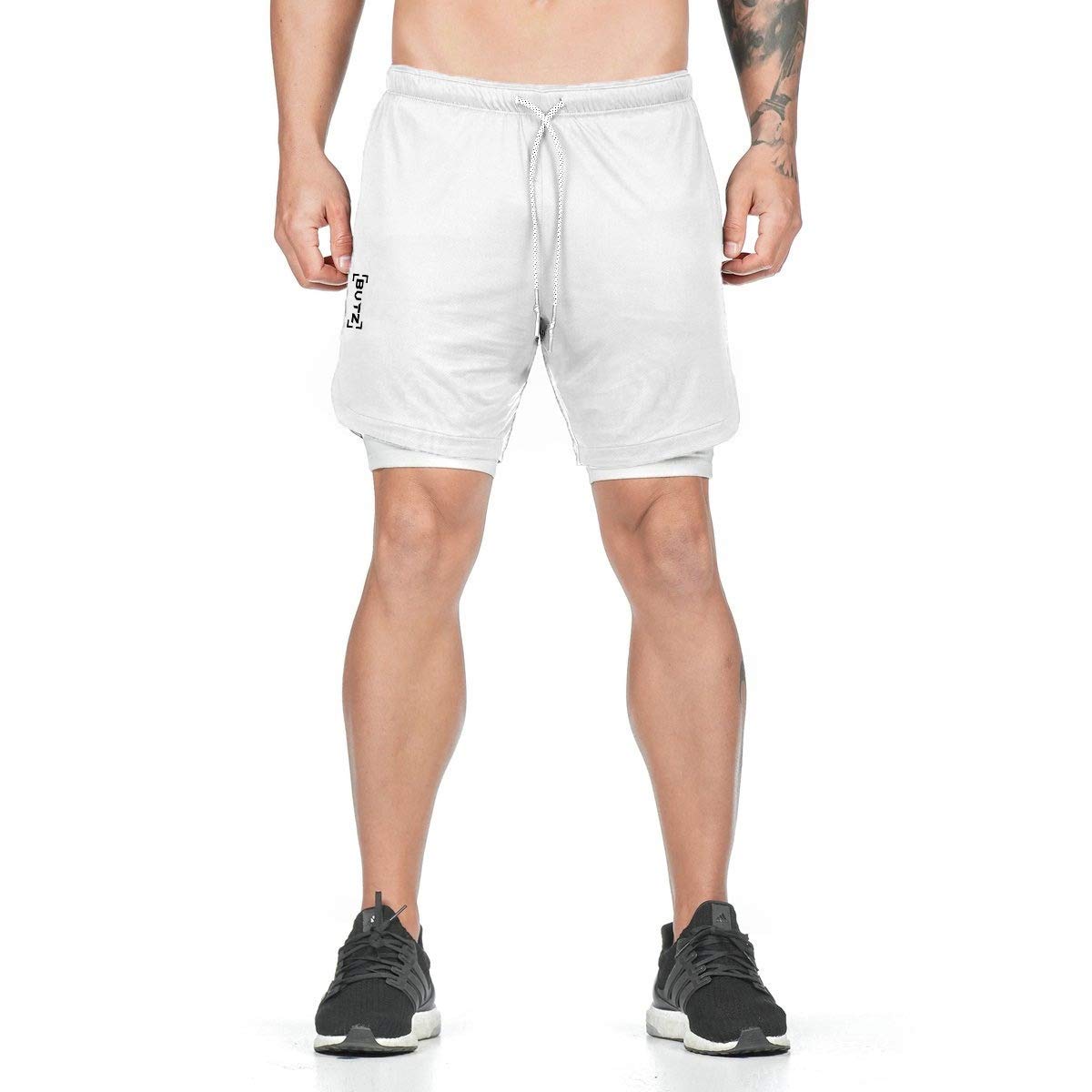 Sandbank Men's 2-in-1 Running Shorts with Liner - Lightweight Quick-Dry Gym Shorts for Workout & Training - Athletic Sport Short Pants with Towel Loop & Pockets - Perfect for Jogging, Basketball, Yoga & Outdoor Activities