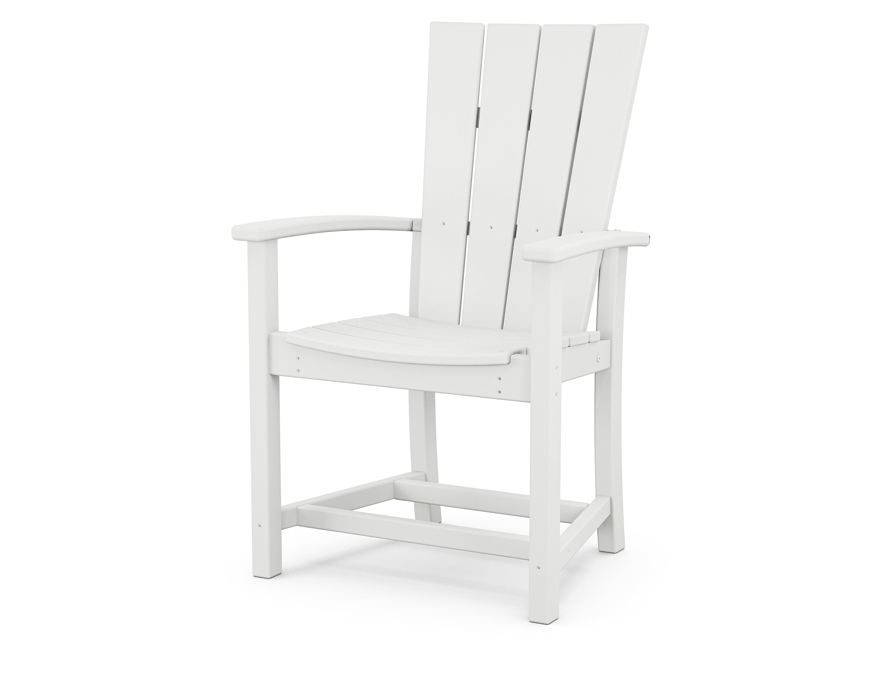 POLYWOOD Quattro Adirondack Dining Chair - Outdoor Patio Furniture, All-Weather Resin, Comfortable Seating for Garden, Poolside & Backyard (Set of 2, White)