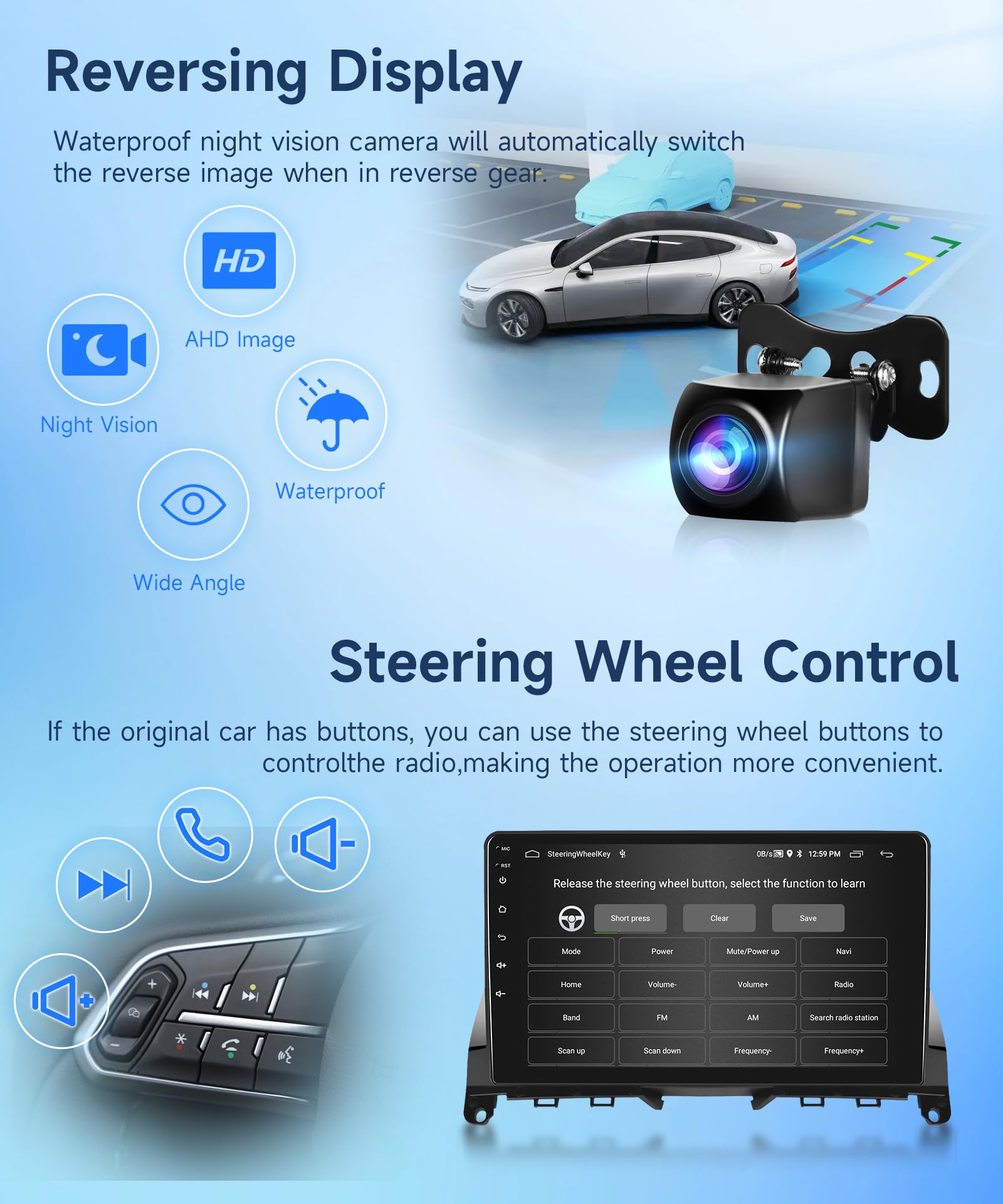 2GB RAM 64GB ROM Android 13 Car Stereo with Wireless CarPlay & Android Auto | 9