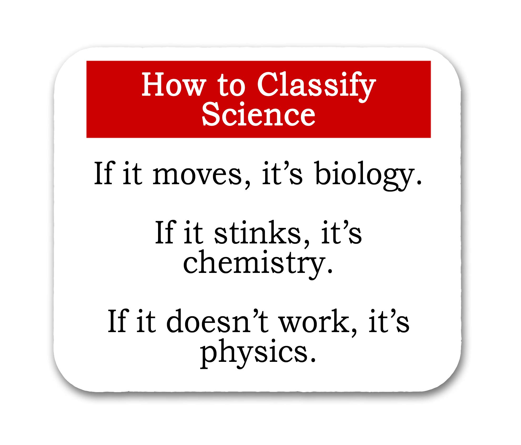 Funny Science Biology Chemistry Physics Themed Computer Mouse Pad - Non-Slip Gaming & Office Desk Accessory for Students, Teachers & Science Lovers