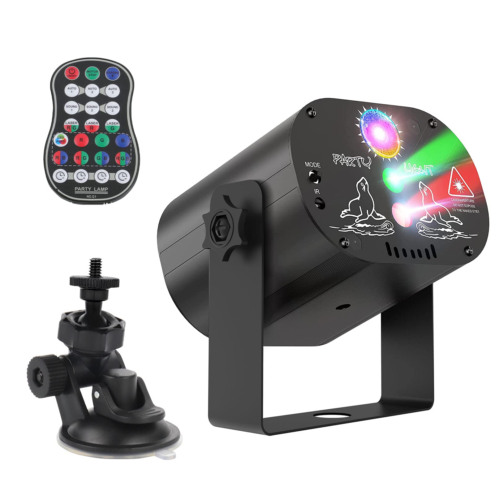 SEBRUANC Rechargeable DJ Disco Party Lights - Sound Activated & Remote Control Strobe Projection Stage Lighting for Wedding, Birthday, KTV, Bar, Club Events - Perfect for Dance Floors, Home Parties & Nightlife Entertainment