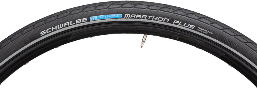 2 Pack Schwalbe Marathon Plus 700x38 Wire Bead Bike Tires - Puncture Resistant, Performance Line for Road & Hybrid Bikes - Perfect for Commuting, Touring & All-Weather Cycling