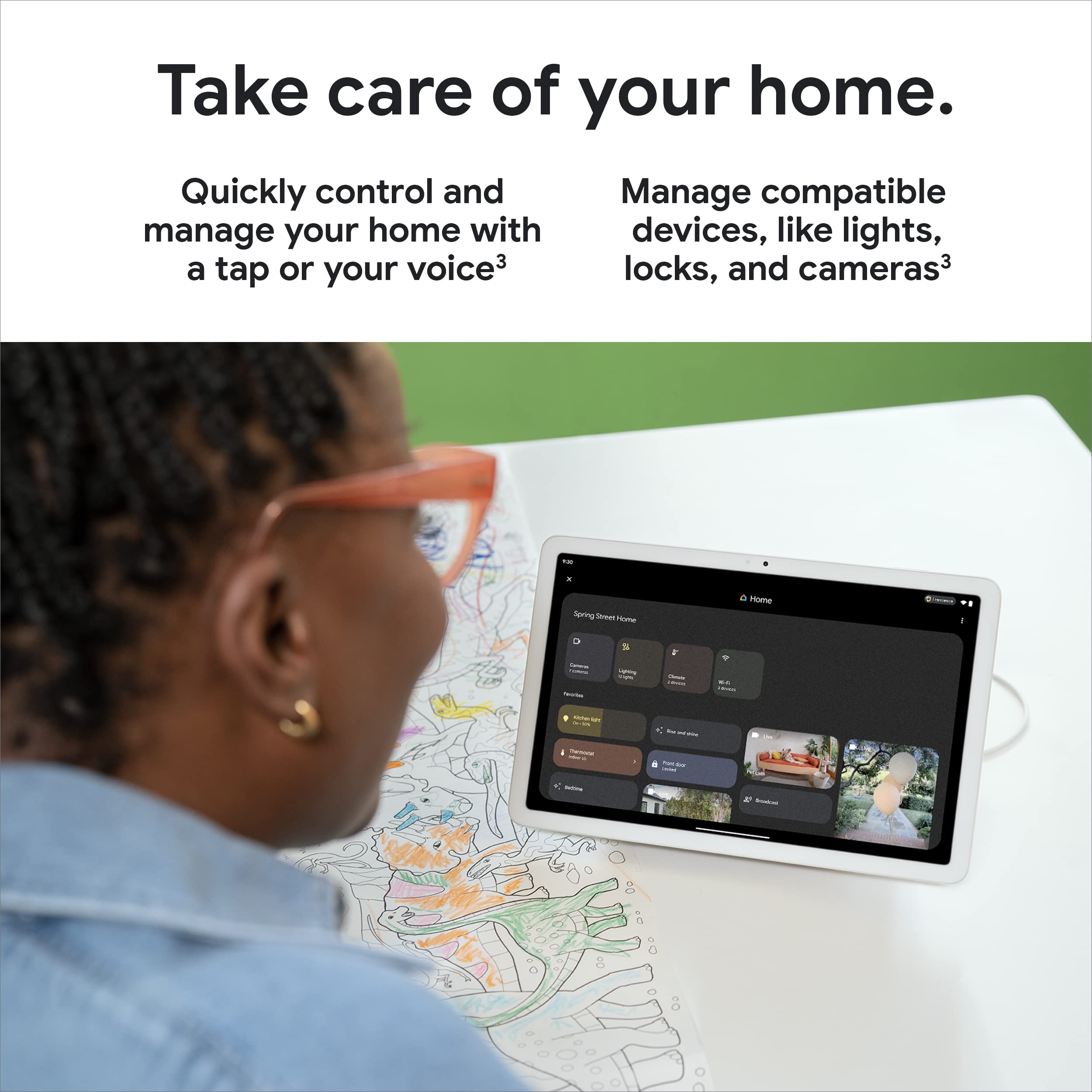 Google Pixel Tablet with Charging Speaker Dock - 11-Inch Android Tablet with Smart Home Controls, Long Battery Life, 128GB Storage (Porcelain) - Perfect for Home Entertainment & Smart Device Management