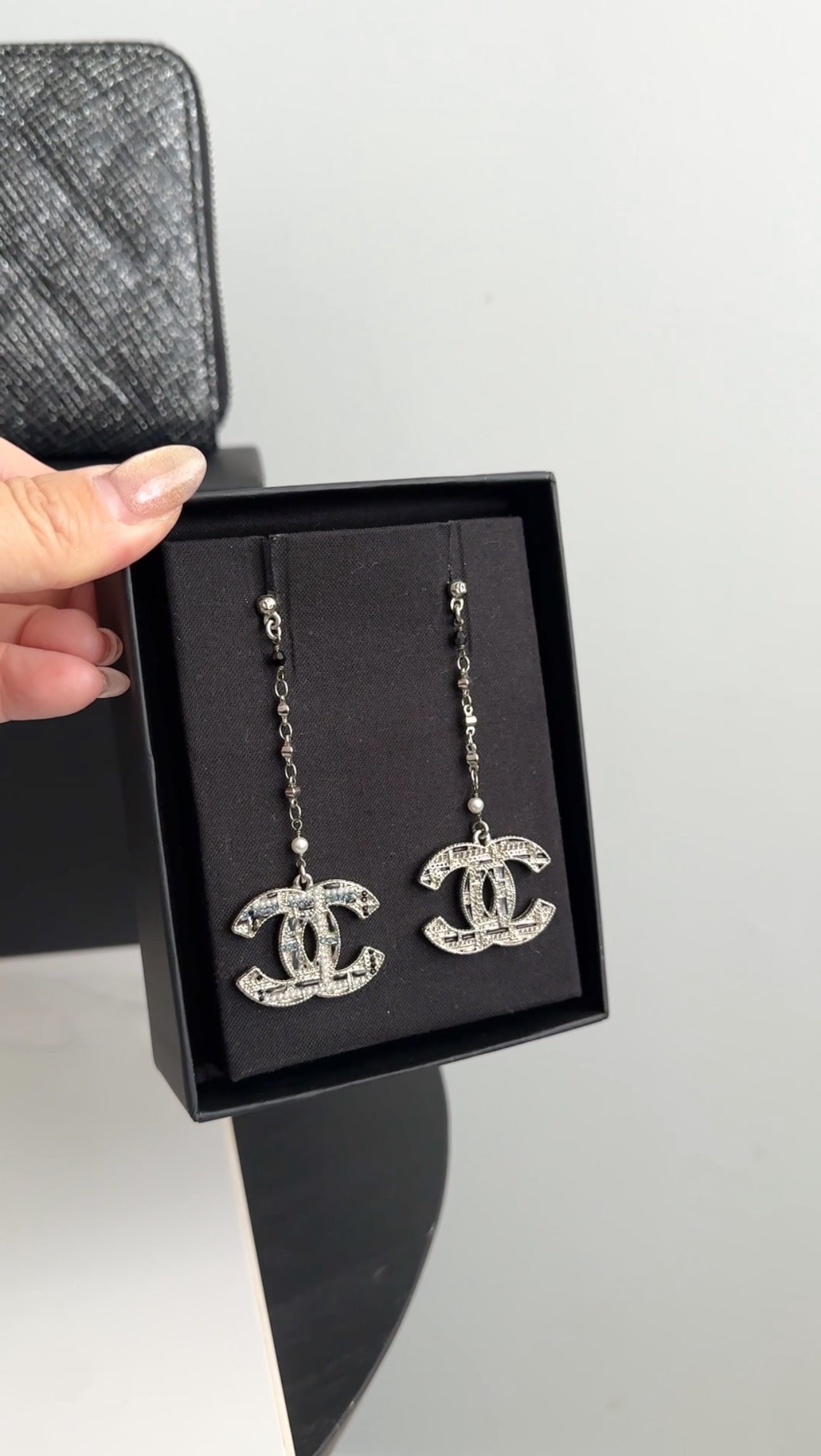 Chanel 19A CC Tweed Embellished Drop Earrings - Luxury Fashion Jewelry for Women | Perfect for Parties, Weddings & Special Occasions