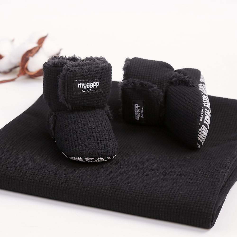 Ohwawadi Baby Boots for Boys & Girls - Cozy Fleece Winter Slippers & Snow Boots, Warm Infant Shoes for Newborn Toddlers - Perfect for Indoor Play, Outdoor Walks & Cold Weather Protection