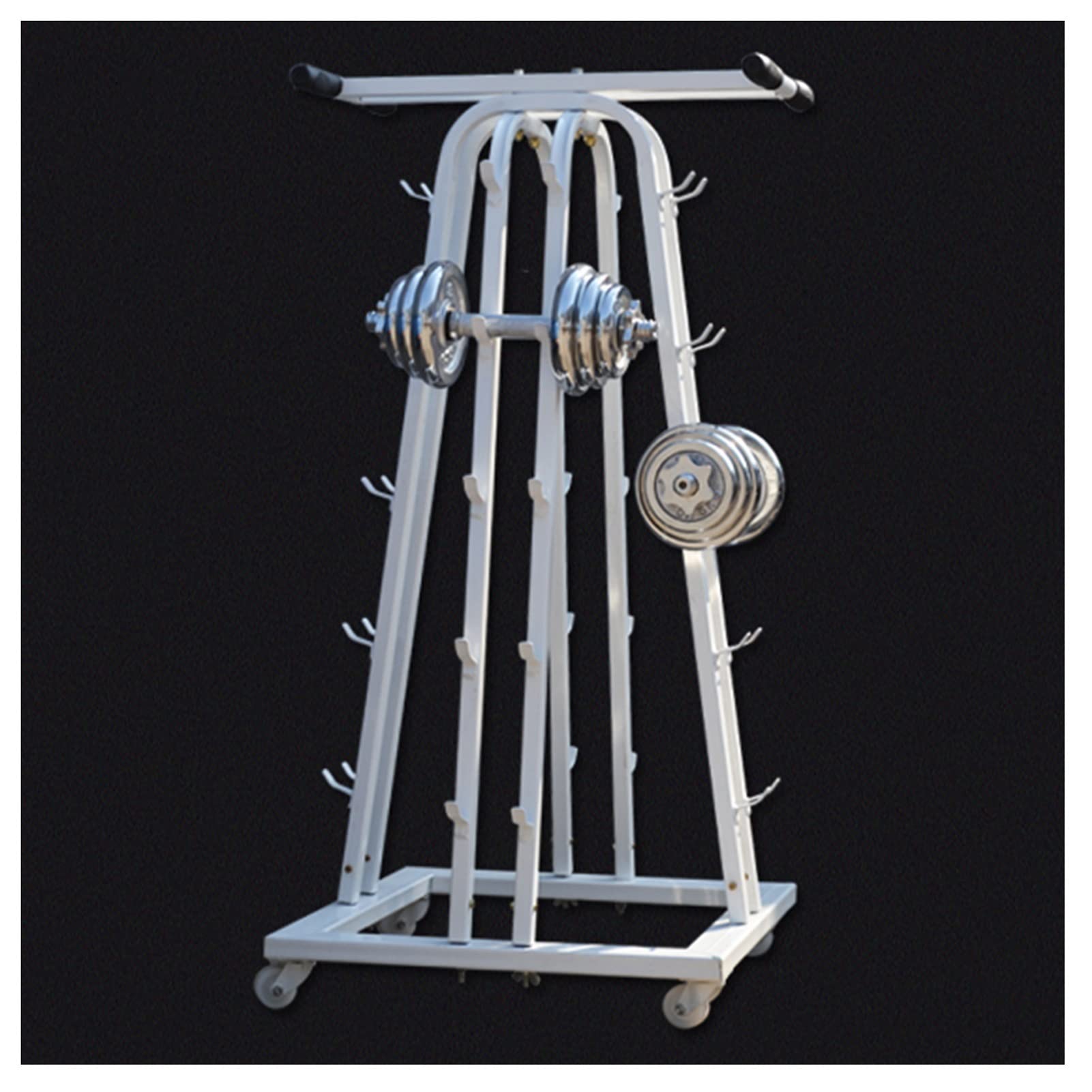 5-Tier Heavy Duty Dumbbell Rack Stand for Home Gym - Holds 1500lbs, Organizes Dumbbells, Weight Plates & Curl Bars - Perfect for Garage, Basement & Home Workout Spaces