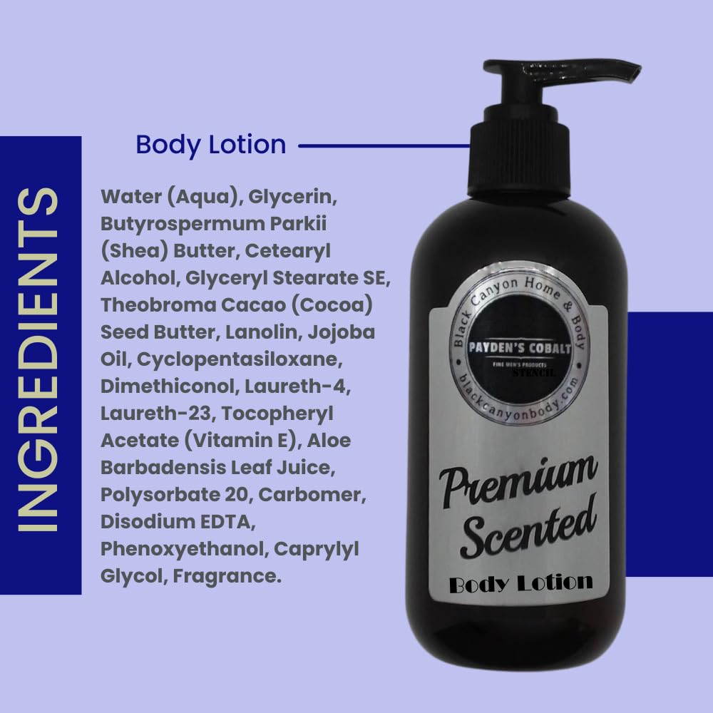 Premium Cobalt Green Tea & Western Sage Scented Body Lotion for Men - 32 Oz (2 Pack) with Lanolin & Jojoba Oil - Hydrating Moisturizer for Dry Skin - Perfect for Daily Use, Gym & Post-Shave Care