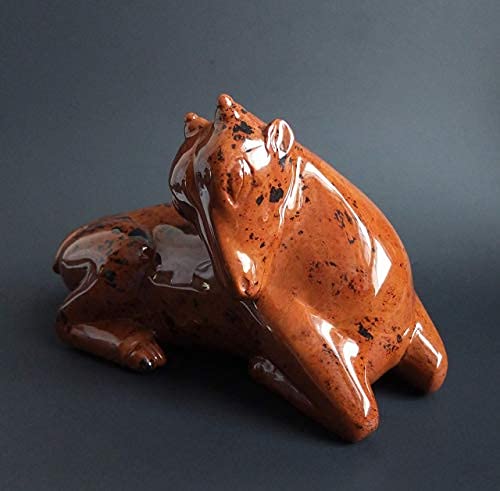 Handcrafted Mahogany Obsidian Baby Deer Sculpture - Elegant Home Decor, Gift for Nature Lovers, Perfect for Living Room, Office & Meditation Space