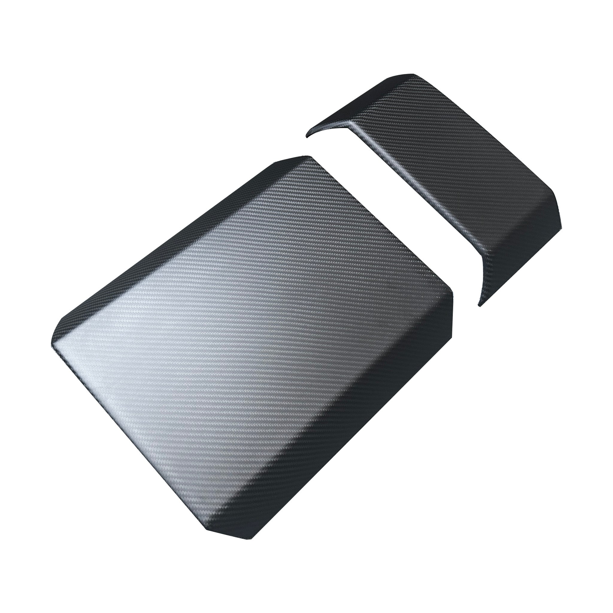 Premium Real Carbon Fiber Armrest Cover & Rear Screen Frame Protector for Tesla Cybertruck (2-Piece Set) - Enhance Interior Style & Protection for Your Electric Truck