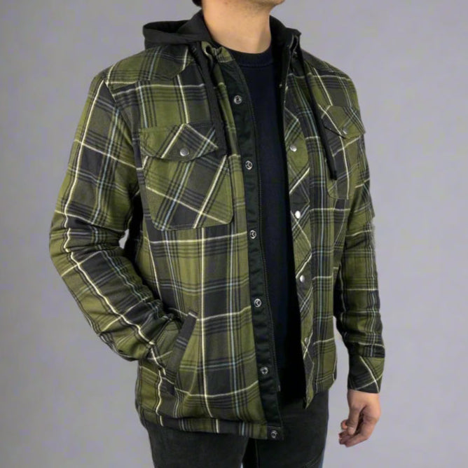 Men’s Tactical Armored Shirt with Detachable Hoodie - Lightweight Protective Gear for Outdoor Activities, Airsoft & Motorcycle Riding