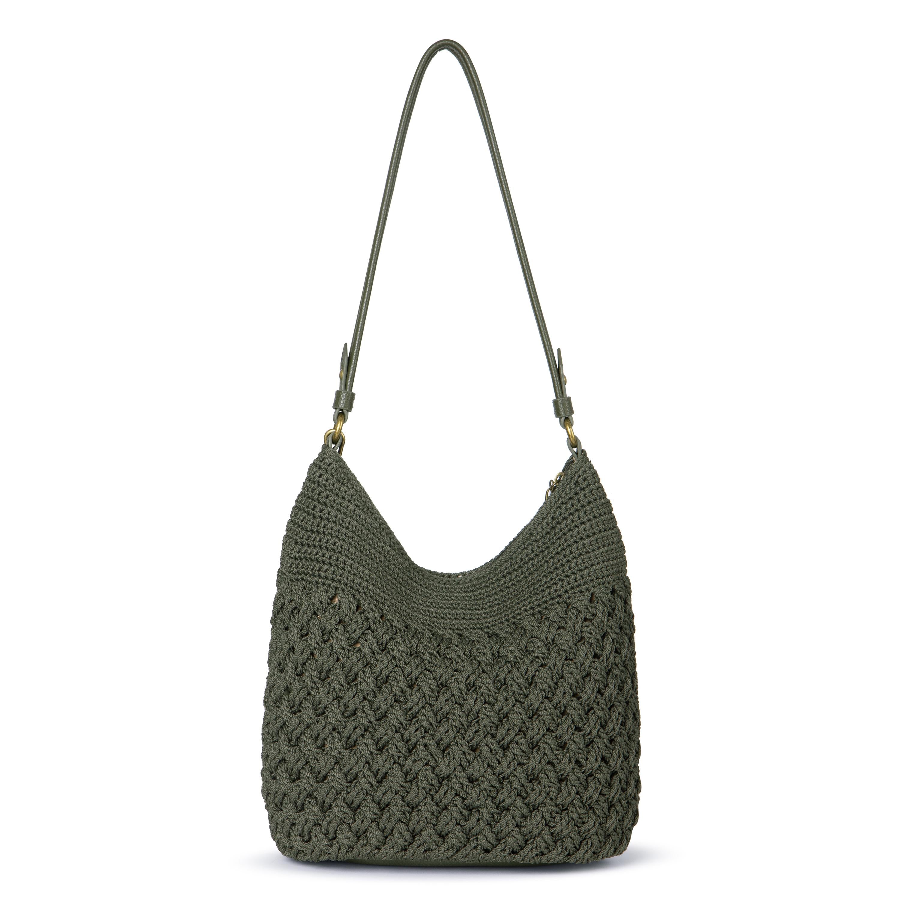 Sequoia Hobo Bag - Hand Crochet Moss Cozy Weave Tote - Perfect for Boho Fashion, Beach Outings & Everyday Use