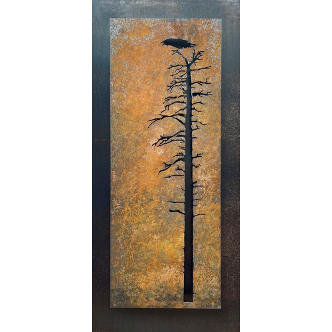 Raven Botanical Panel - Premium Wooden Wall Art Decor for Home & Office - Nature-Inspired Living Room, Bedroom, or Office Wall Decor