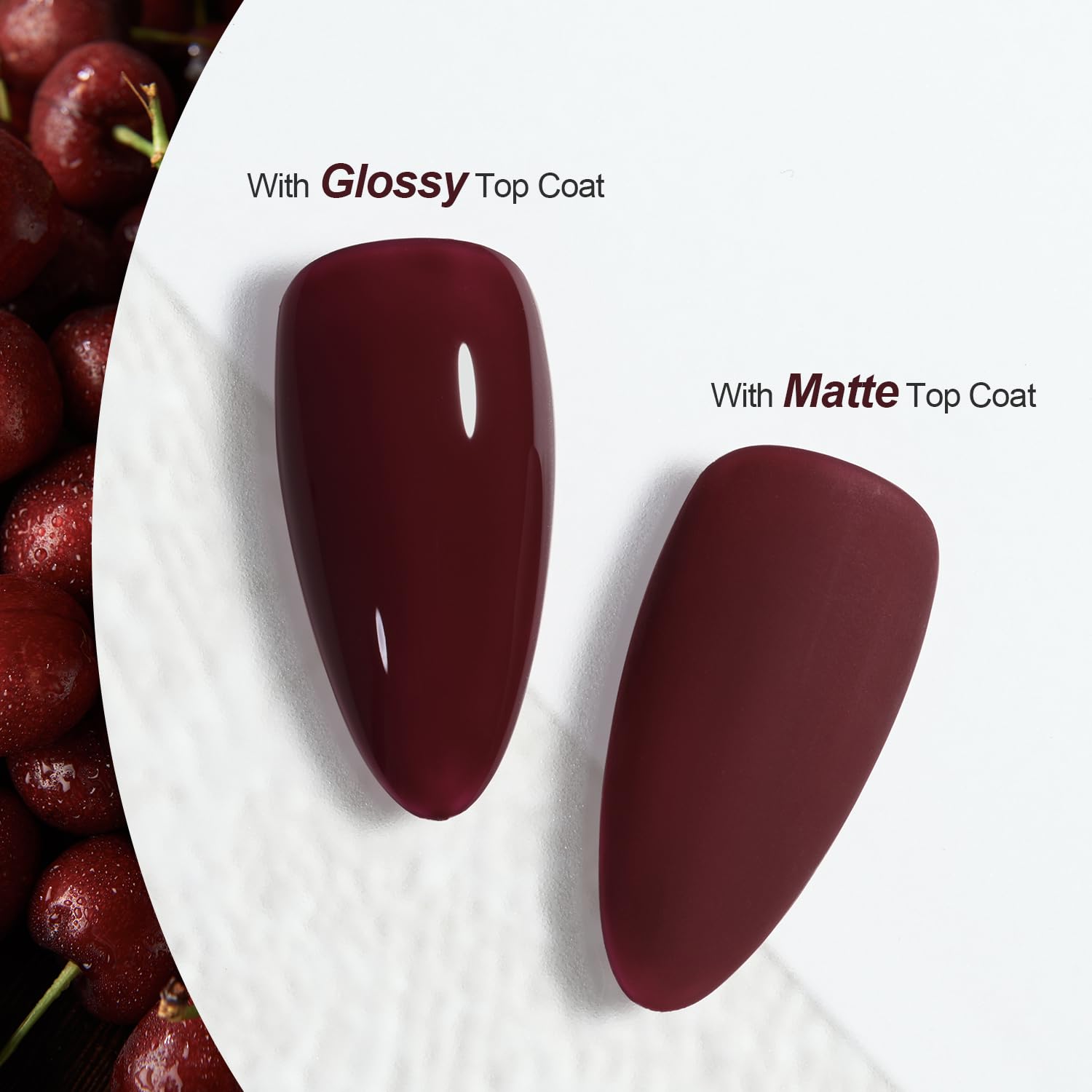 GAOY Red Gel Nail Polish - 16ml Soak Off UV/LED Cured Nail Polish for DIY Manicure & Nail Art (Dark Red Cherry #1149) - Perfect for Home Salon, Professional Nail Designs & Special Occasions