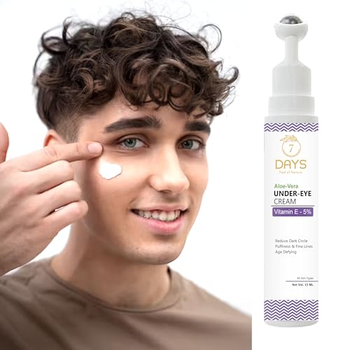 7 Days Under Eye Cream Roll On with Potato Extracts, Coffee Oil & Vitamin E - Dark Circle & Puffiness Reducer, Anti-Wrinkle Treatment for Men & Women (15ml) | Perfect for Morning Routine & Travel Skincare