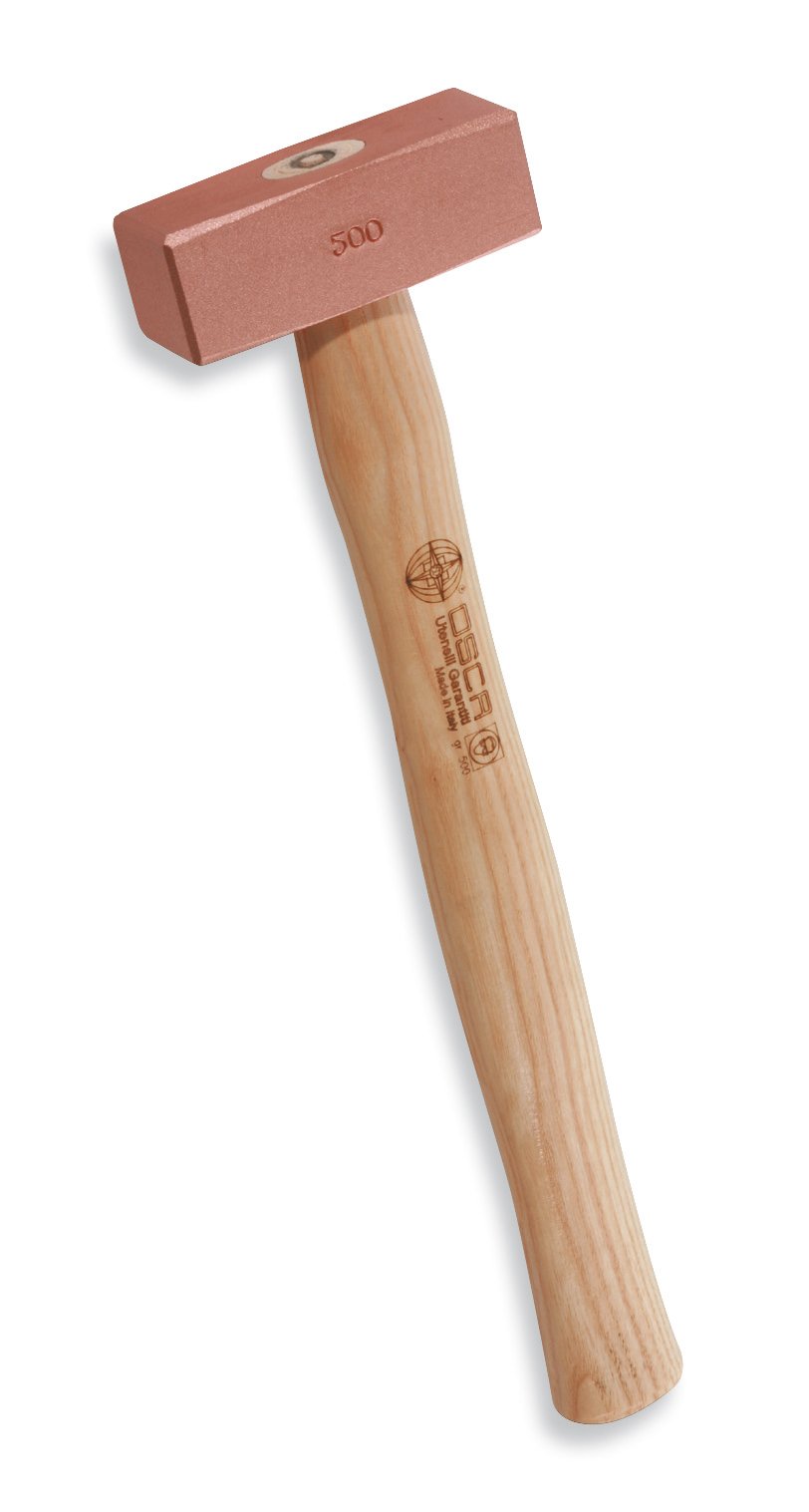 OSCA 12-Inch Copper Hammer with Durable Ash Wood Handle - OS070F500, Brown - Perfect for Metalworking, Jewelry Making & DIY Home Projects