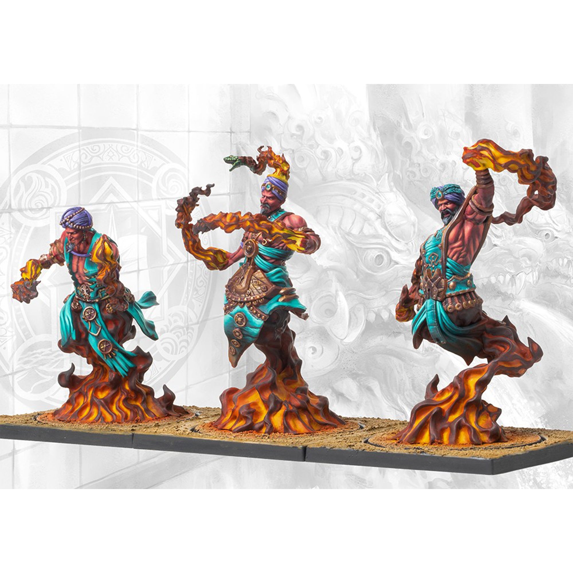Sorcerer Kings: Efreet Flamecasters - Epic Fantasy Miniatures for Tabletop RPG & Wargaming Battles