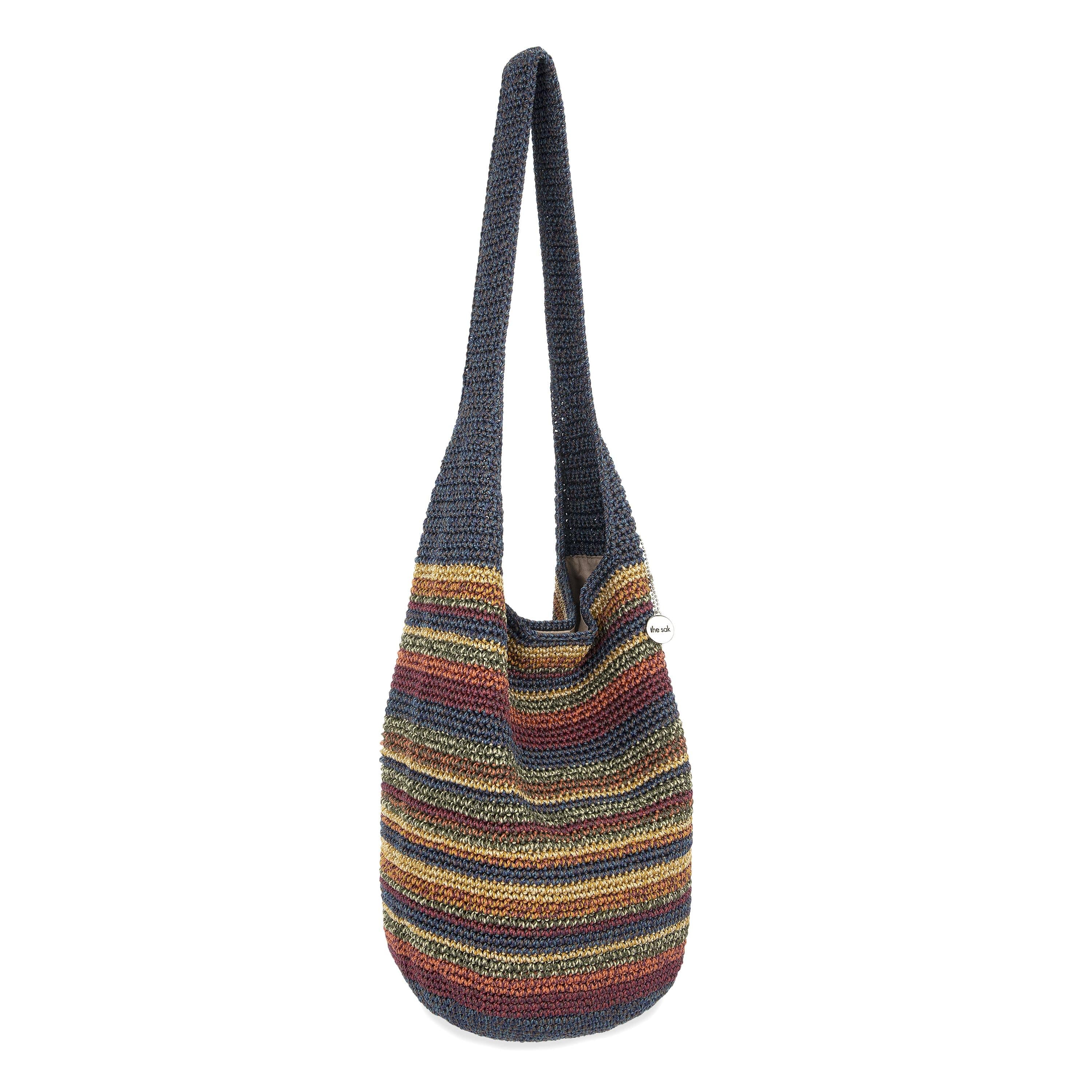 120 Hobo Hand Crochet Woodland Stripe Tote Bag - Boho Chic Crossbody Purse for Women - Perfect for Travel, Beach & Everyday Use