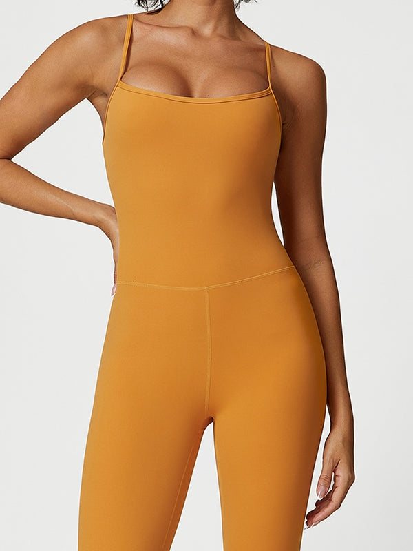 ZASUWA Women's U-Neck Flare Jumpsuit - Elegant One Piece Romper for Casual Wear, Party & Date Night Outfits