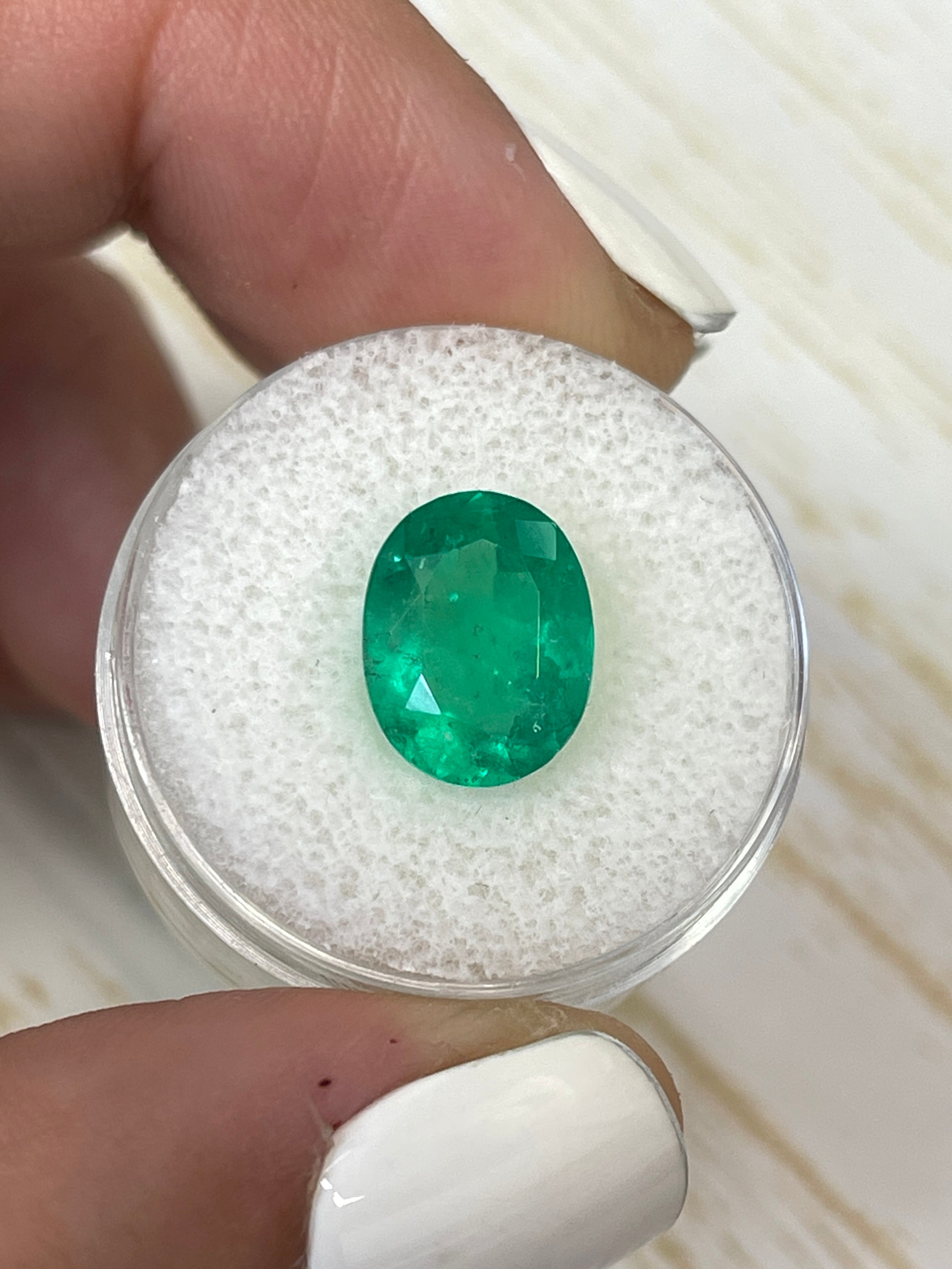 4.04 Carat 12x9mm Yellowish Green Natural Loose Colombian Emerald Oval Cut Gemstone for Jewelry Making, Engagement Rings & Collector's Items
