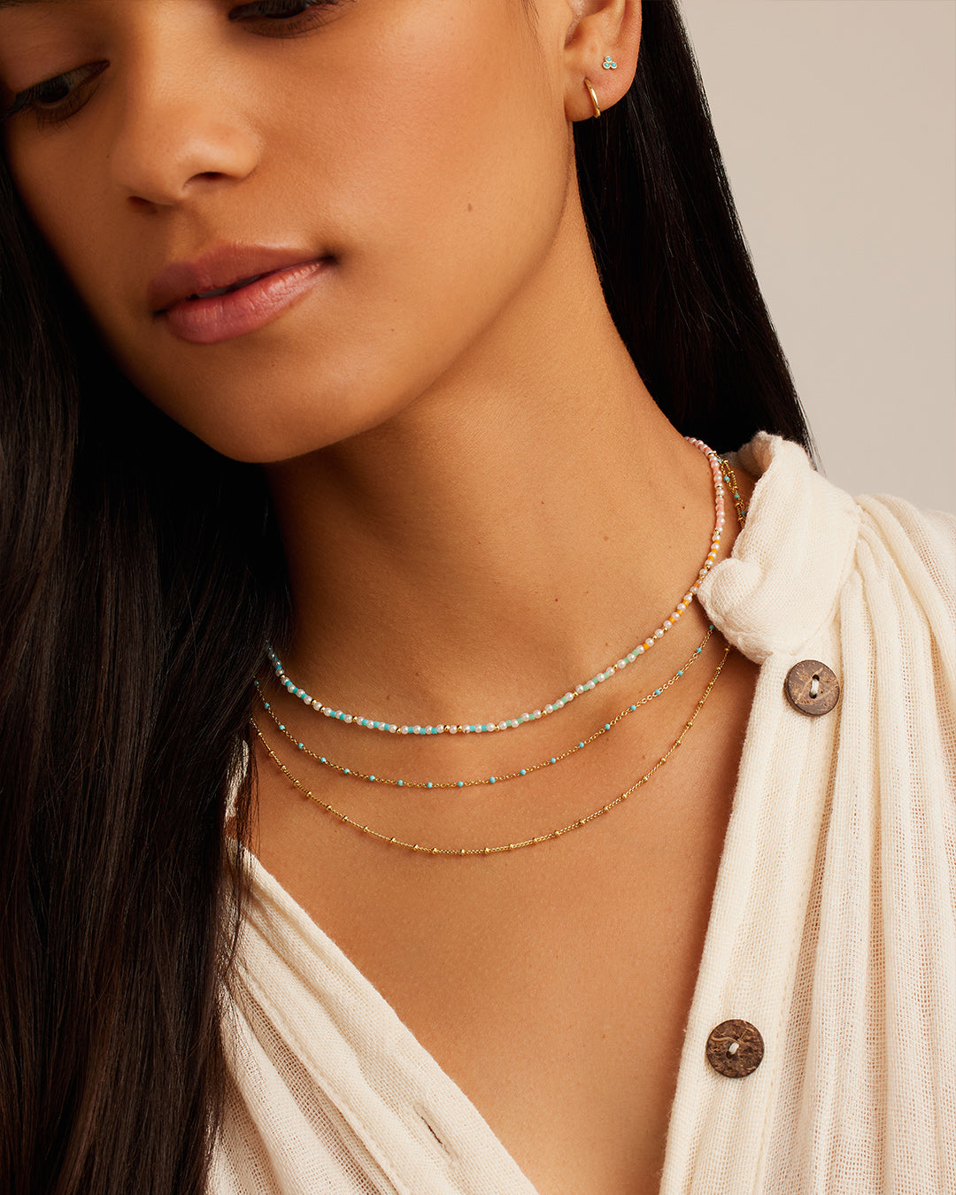 Elegant Capri Layer Necklace for Women - Trendy Layered Gold & Silver Chain Necklace - Perfect for Casual, Office & Evening Wear