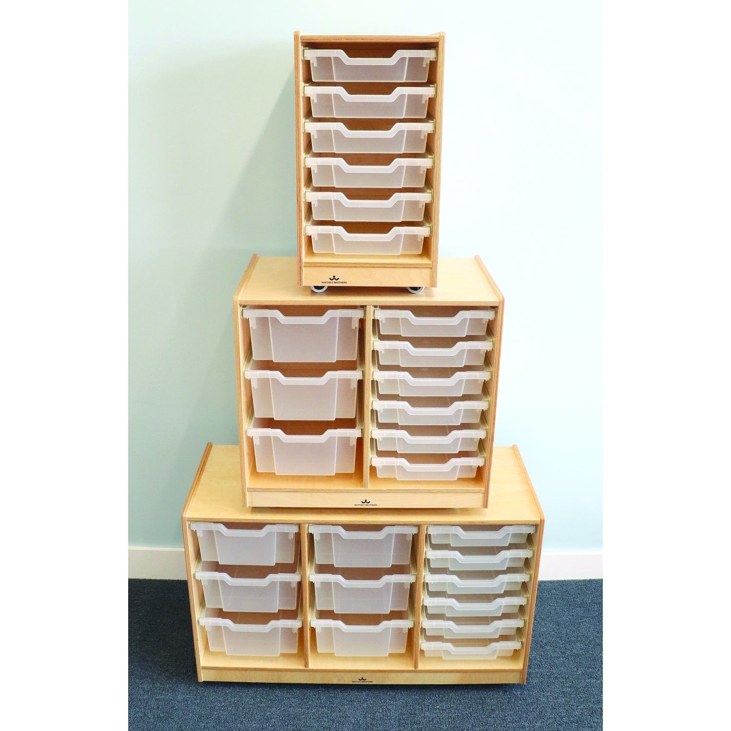 Clear Plastic Single Column Storage Cabinet - Organize Office Supplies, Kitchen Utensils & Craft Materials | Perfect for Home, Office & Workshop Organization