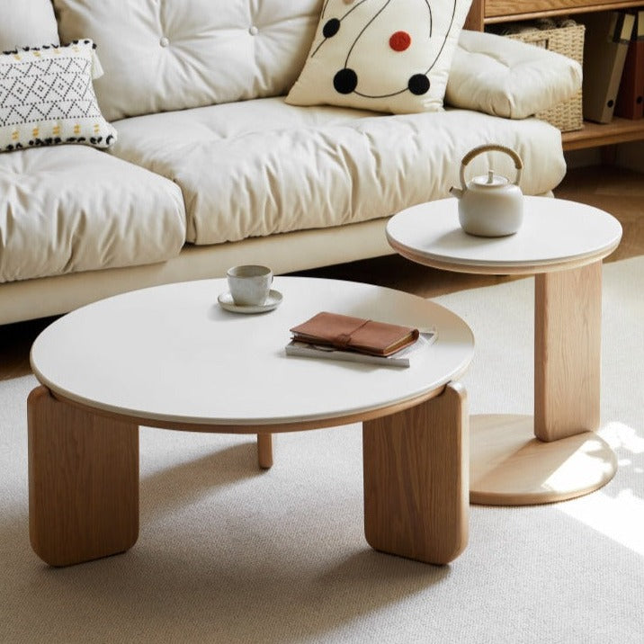 Solid Wood Coffee Table - Oak, Ash, Poplar with Slate Top | Rustic Modern Living Room Furniture for Home Decor & Entertainment Areas