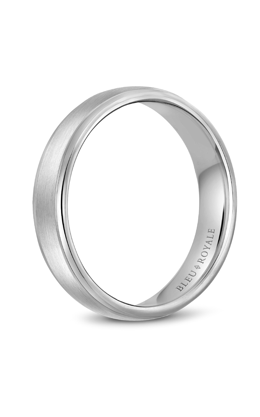 Bleu Royale Men's Wedding Band Ring RYL 058W55 - 14K White Gold Classic Comfort Fit Band for Grooms, Engagement & Anniversary Gifts
