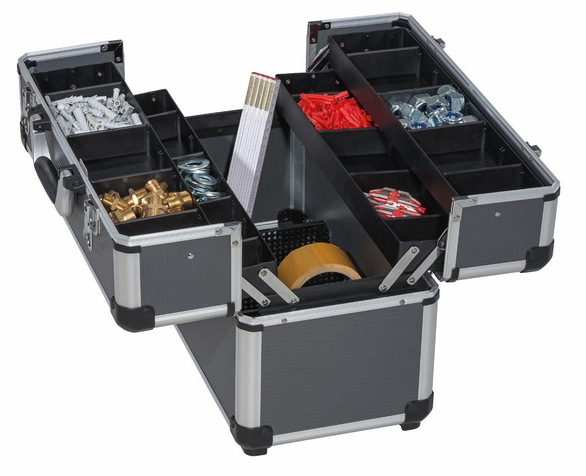 TrendLine Aluminum Tool Box - Lightweight & Durable Empty Tool Case for DIY, Home Repair, and Professional Use - Perfect for Organizing Tools On-the-Go