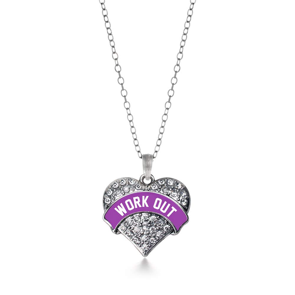 Inspired Silver - 18 Inch Sterling Silver Pave Heart Charm Necklace with Cubic Zirconia | Elegant Jewelry Gift for Women, Valentine's Day, Anniversary & Special Occasions